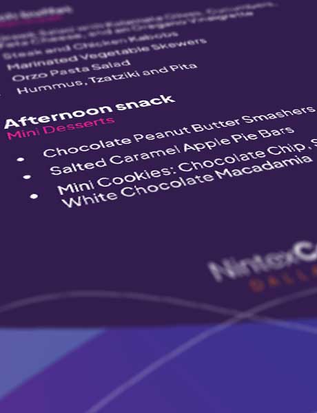 Dallas — luncheon menu on place setting